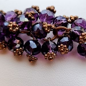 Purple crystal flower bracelet